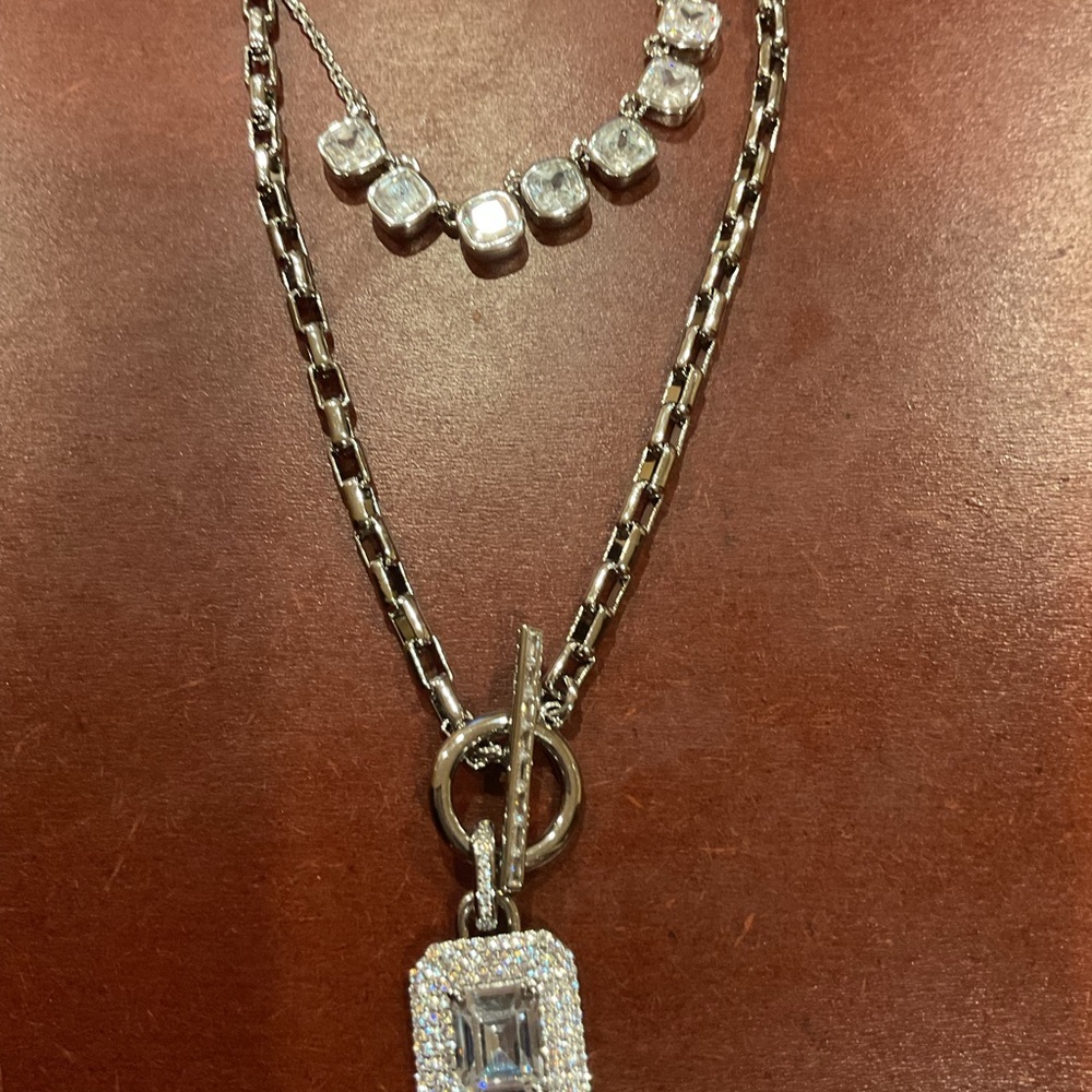 Can’t Be Stopped: Luxe Layer Necklace: CZ on Silver Plating - Picture 3 of 4